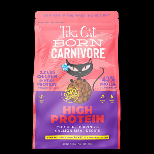 Tiki Cat Born Carnivore Dry Cat Food - Chicken, Herring, & Salmon - 5.6lb Bag